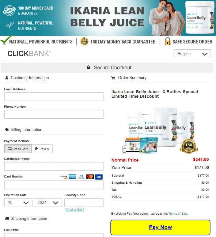 lean belly juice order page